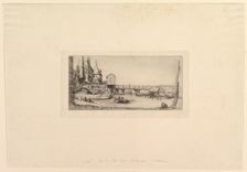 Passerelle du Pont-au-Change, après l'incendie de 1621 (The Footbridge temporarily replaci..., 1860. Creator: Charles Meryon