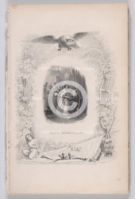 Passing Young Girls from The Songs of Béranger, 1829. Creator: Achille Désiré Lefèvre.