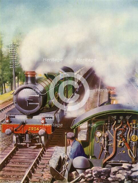 'Passing at Speed. An unusual view from the tender of a goods engine', 1935-36. Creator: Unknown.