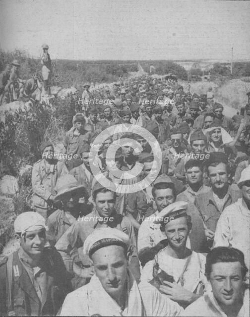 'Passing from Battle in Sicily to a prisoners cage', 1943-44.  Artist: Unknown.