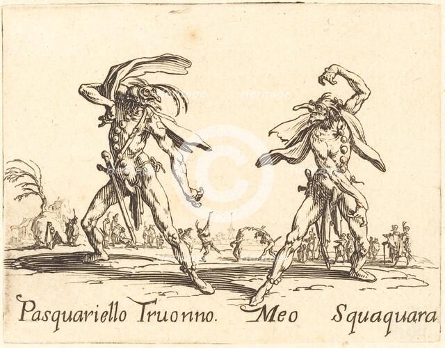 Pasquariello Truonno and Meo Squaquara, c. 1622. Creator: Jacques Callot.