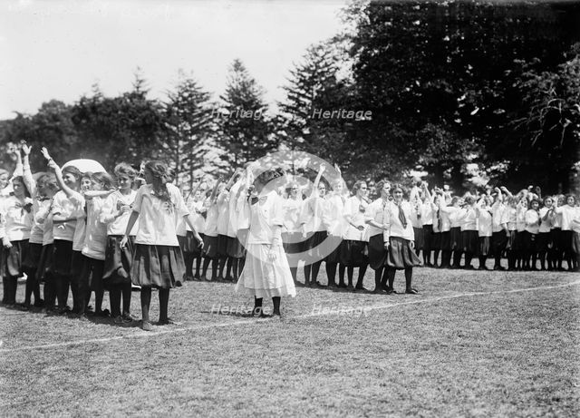 Pass ball relay, Pelham Bay Park, 1911. Creator: Bain News Service.
