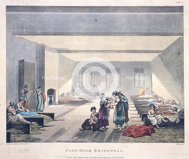 'Pass-Room Bridewell', 1808. Artist: Hill