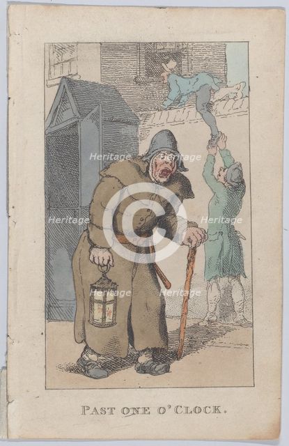Past One O'Clock, 1820., 1820. Creator: Thomas Rowlandson.
