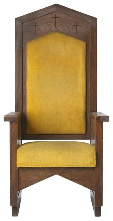 Pastor's chair from the First African Methodist Episcopal Church of Los Angeles, ca. 1969. Creator: Unknown