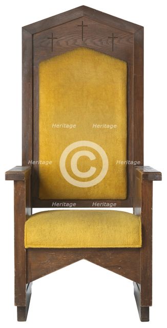Pastor's chair from the First African Methodist Episcopal Church of Los Angeles, ca. 1969. Creator: Unknown.