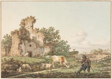Pastoral Landscape with a Ruin, 1799. Creator: Jacob Cats (Dutch, 1741-1799)