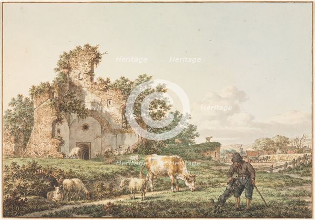 Pastoral Landscape with a Ruin, 1799. Creator: Jacob Cats (Dutch, 1741-1799).