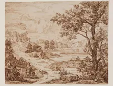 Pastoral Landscape with Figures, c.between 1650 and 1675. Creator: Claude Lorrain