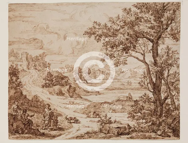 Pastoral Landscape with Figures, c.between 1650 and 1675. Creator: Claude Lorrain.