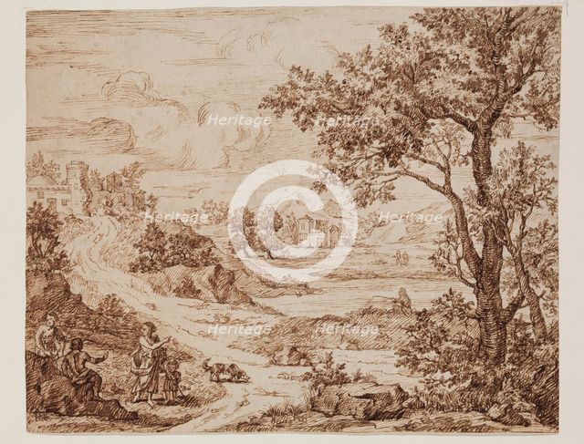 Pastoral Landscape with Figures, c.between 1650 and 1675. Creator: Claude Lorrain.