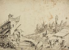 Pastoral Landscape with Shepherd and Cattle, n.d. Creator: Bernardo Zilotti