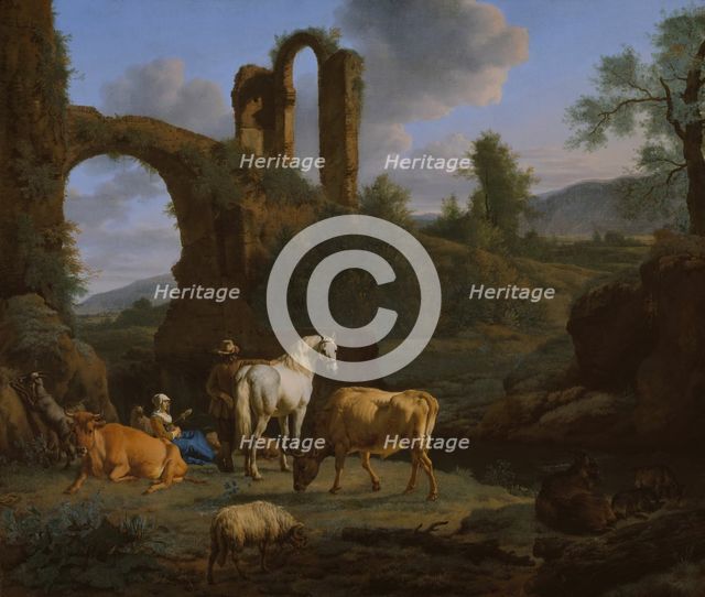 Pastoral Landscape with Ruins, 1664. Creator: Adriaen van de Velde.