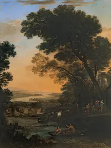 Pastoral Landscape with the Flight into Egypt, 1663. Creator: Claude Lorrain