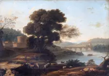 Pastoral Landscape with the Ponte Molle, Rome c1645. Artist: Claude Lorrain