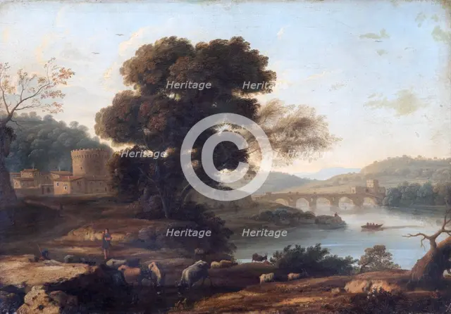 Pastoral Landscape with the Ponte Molle, Rome', c1645. Artist: Claude Lorrain.