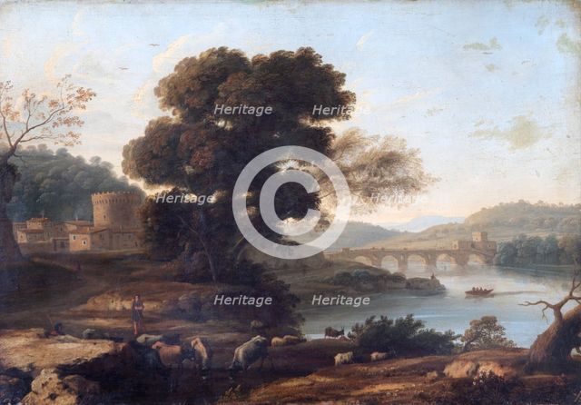 Pastoral Landscape with the Ponte Molle, Rome', c1645. Artist: Claude Lorrain.
