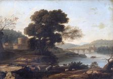 Pastoral Landscape with the Ponte Molle, Rome c1645. Artist: Claude Lorrain