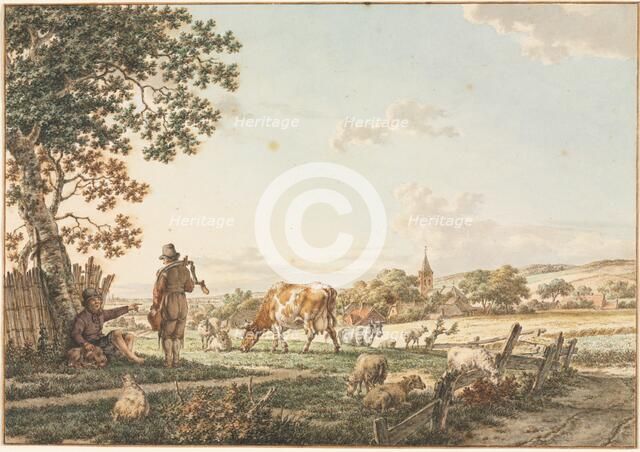 Pastoral Landscape with Village, 1799. Creator: Jacob Cats (Dutch, 1741-1799).