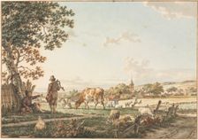 Pastoral Landscape with Village, 1799. Creator: Jacob Cats (Dutch, 1741-1799)