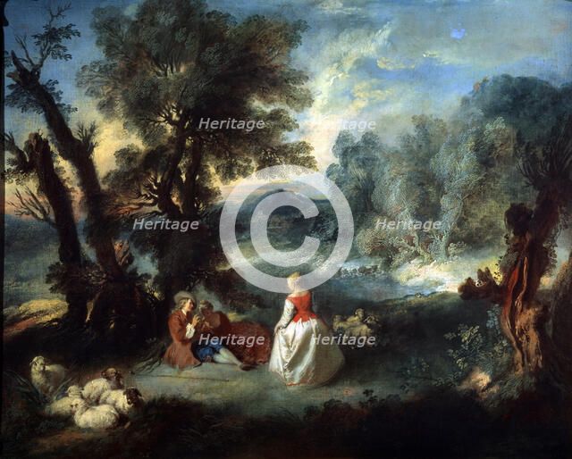 'Pastoral Scene', 1730s.  Artist: Pierre-Antoine Quillard