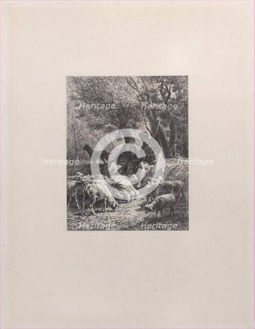 Pastoral Scene, 1864. Creator: Charles Emile Jacque.