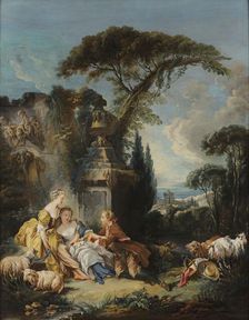 Pastoral scene, Between 1730 and 1760. Creator: Boucher; François (1703-1770)