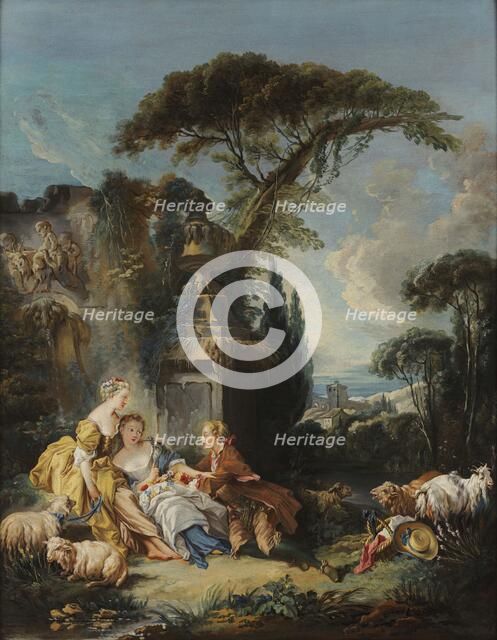 Pastoral scene, Between 1730 and 1760. Creator: Boucher; François (1703-1770).