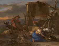 Pastoral Scene with a Shepherdess Milking a Goat, 1665/70. Creator: Nicolaes Berchem