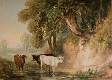 Pastoral Scene With Cattle, [19th century]. Creator: Lines Family