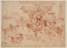 Pastoral Scene with Cows, Other Animals and Travelers, between 1615 and 1638. Creator: Jan Roos