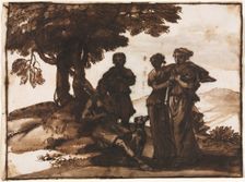 Pastoral Scene with Classical Figures, c. 1640-1645. Creator: Claude Lorrain (French, 1604-1682)