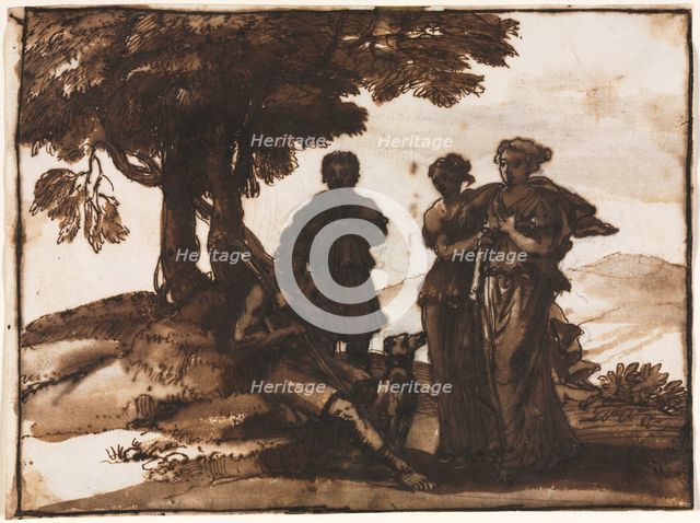 Pastoral Scene with Classical Figures, c. 1640-1645. Creator: Claude Lorrain (French, 1604-1682).