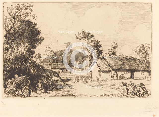 Pastime of Rest, Vendee (Le jeu du reposoir, Vendee). Creator: Auguste Lepere.