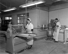 Pastry making for meat pies, Rawmarsh, South Yorkshire, 1955. Creator: Michael Walters