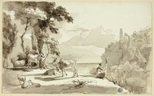 Pastural Landscape with Woman Spinning, n.d. Creator: Juan Cristobal