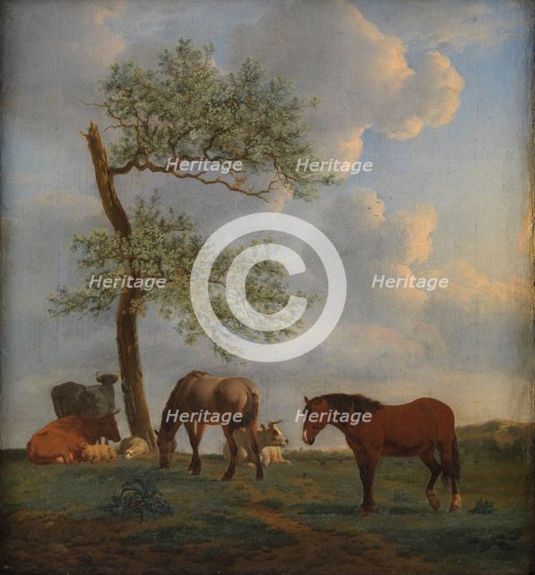 Pasture with Horses and Cattle, 1660. Creator: Adriaen van de Velde.