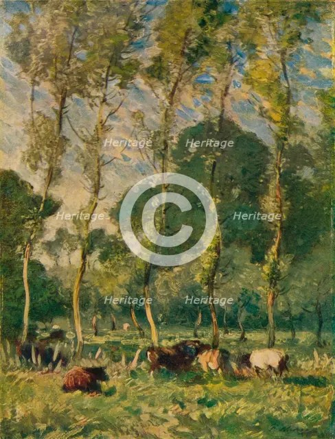 'Pastures at La Madeleine, Near Montreuil', c19th century. Artist: Frank Mura.
