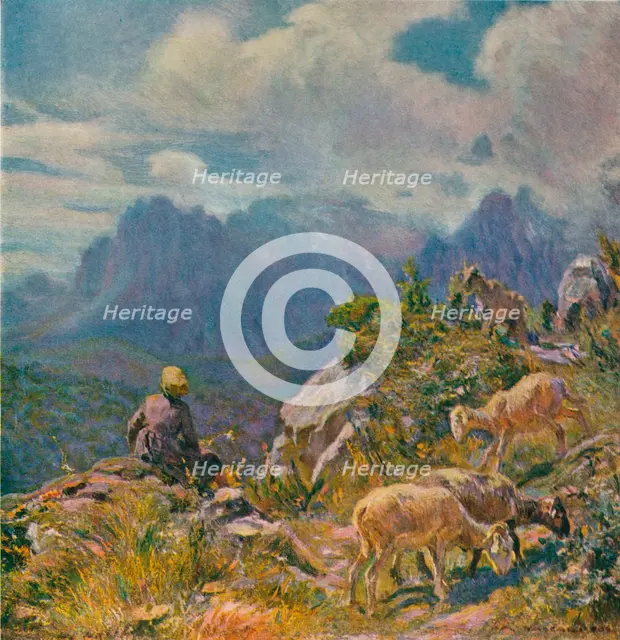 'Pastures in the Apuan Alps', c1922. Artist: Alfredo Vaccari.