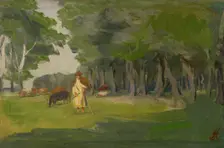 Pasturing in Kaloc, 1895-1896. Creator: Jozef Hanula