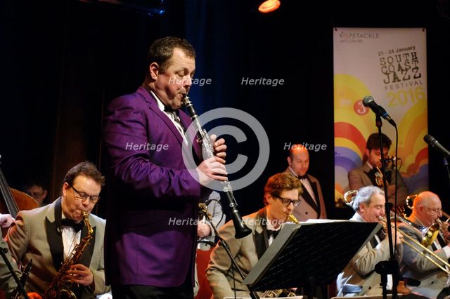 Pete Long, Ropetackle Arts Centre, Shoreham, West Sussex, Jan 2016. Artist: Brian O'Connor.