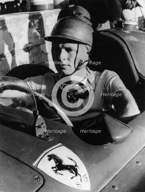 Peter Collins in a Ferrari, c1956. Artist: Unknown