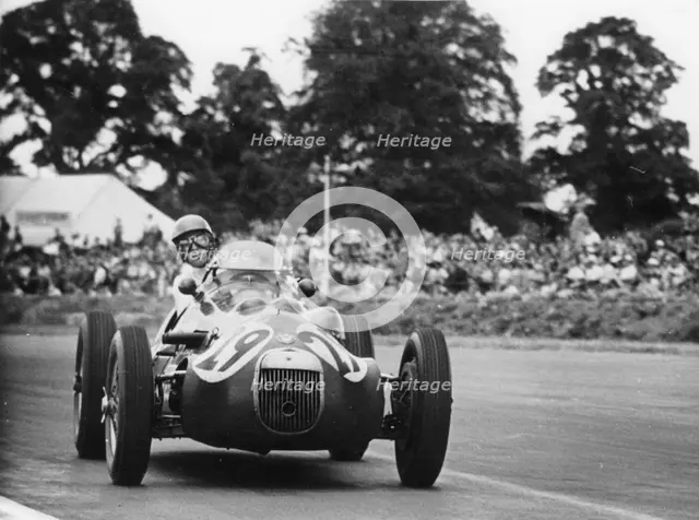 Peter Collins in a HWM Alta at Silverstone, Northamptonshire, 1952. Artist: Unknown
