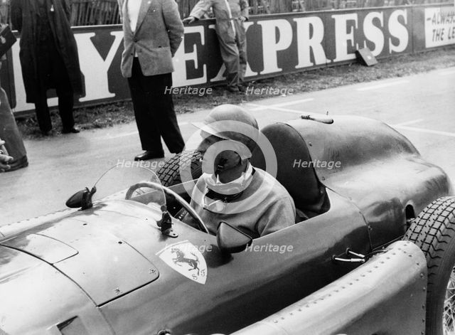Peter Collins in Lancia - Ferrari, 1956 British Grand Prix. Creator: Unknown.