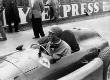 Peter Collins in Lancia - Ferrari, 1956 British Grand Prix. Creator: Unknown