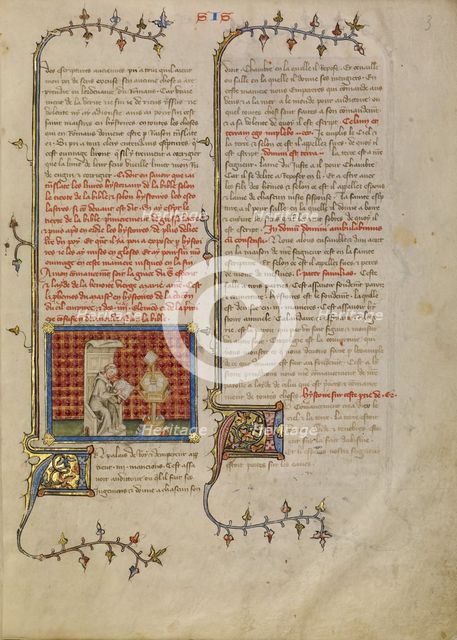 Peter Comestor Reading, about 1360-1370. Creator: Master of Jean de Mandeville.
