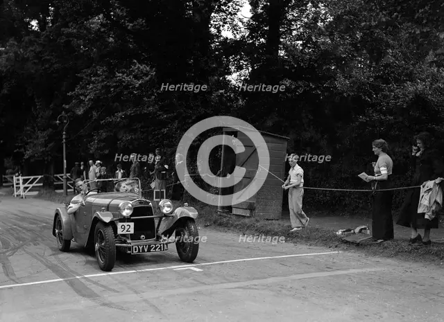 Peter Clark's HRG, winner of a silver award at the MCC Torquay Rally, July 1937. Artist: Bill Brunell.