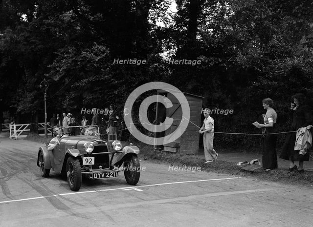 Peter Clark's HRG, winner of a silver award at the MCC Torquay Rally, July 1937. Artist: Bill Brunell.