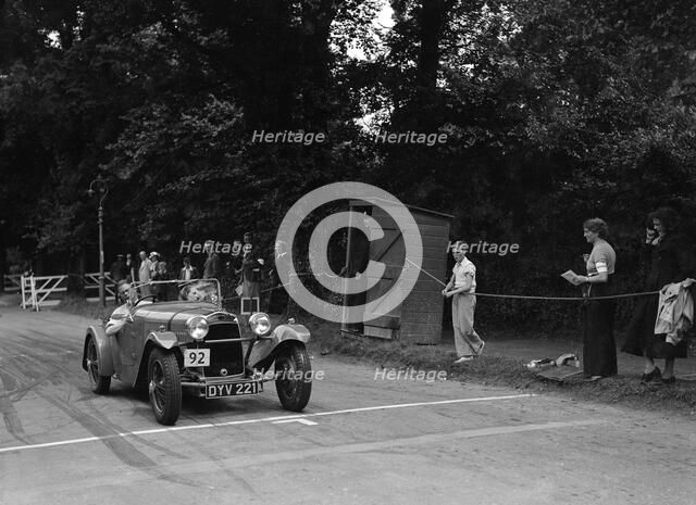 Peter Clark's HRG, winner of a silver award at the MCC Torquay Rally, July 1937. Artist: Bill Brunell.