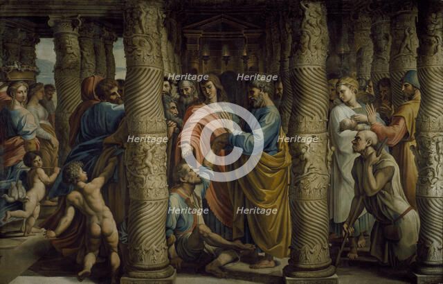 Peter and John curing the Lame Man, 1729-31. Creator: Sir James Thornhill.